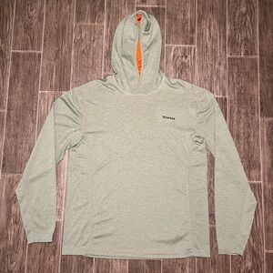 Simms Fishing BugStopper Insect Shield Hoodie Mens Medium Long Sleeve Green